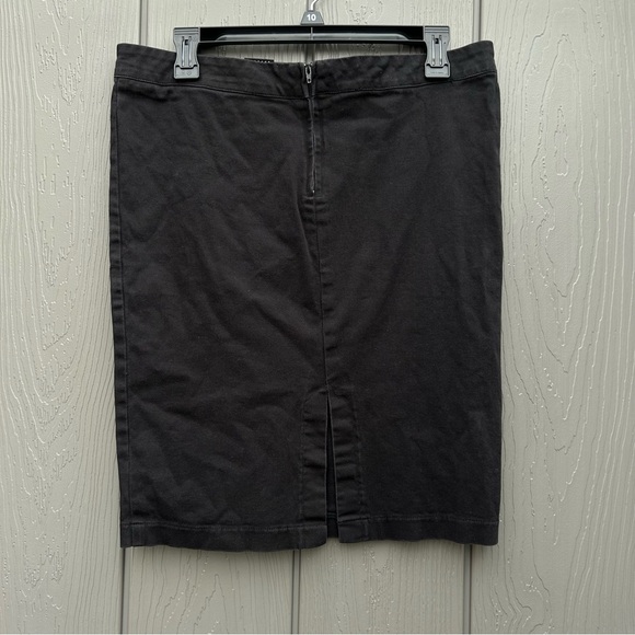 Y2K Lucky 13 Pencil Skirt Floral Skull Womens Medium Black With Slit Emo 2000s - Picture 4 of 9